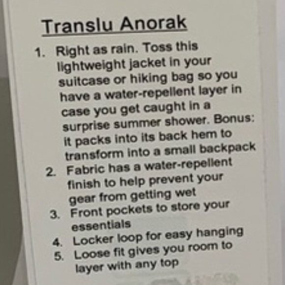 SOLD Lululemon Translu Anorak - Picture 14 of 14